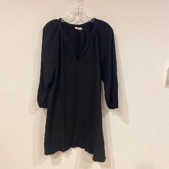 Nation Ltd Nala Peasant Dress in Black Cotton Gauze Size Medium EUC - Picture 2 of 5